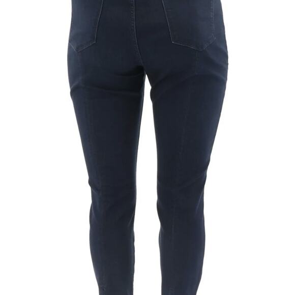 Issac Mizrahi True Denim Ankle Jeans Back Slit Hem Dark Indigo 2 New - Picture 5 of 7